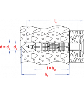 Sterke nylon multifunctionele plug  * 12x60 type BP met... 2
