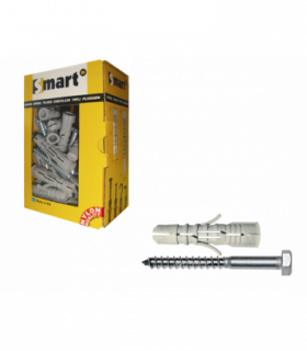 plug nylon grijs+schroef ZSK *  8,0x 80 Zn nylon plug...