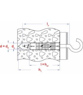 plug nylon grijs+schroefhaak *  4,0x 35 Zn nylon plug... 2