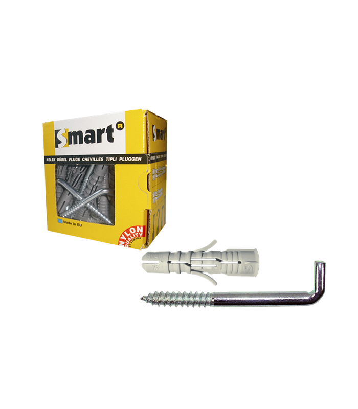 plug nylon grijs+schroefduim *  4,0x 38 Zn...