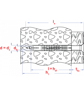 plug nylon grijs+schroef VK *  6,0x120 Zn nylon plug... 2
