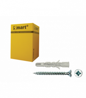 plug nylon grijs+schroef VK *  6,0x 80 Zn nylon plug...