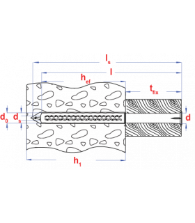 Nylon plug lange spreidingszone * 10,00x80 grijs   (50 st ) 2