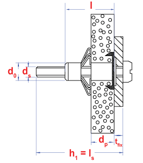 Metalen hollewandplug + schroef  * M  5x52 Zn  - Max.... 2