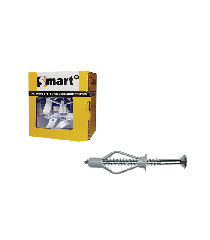 Nylon lichte hollewandplug + korte haak *  8x...