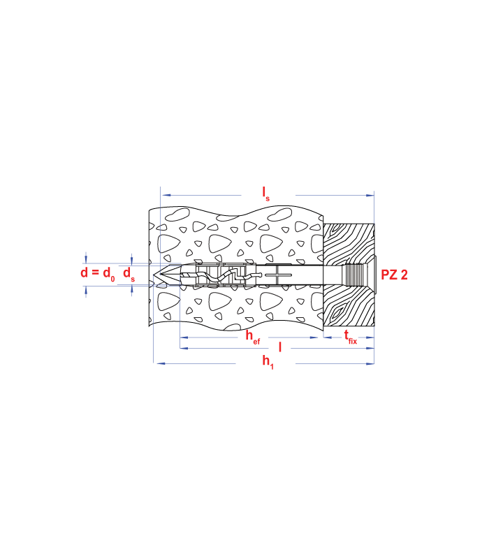 Nagelplug verzonken boord gemonteerd * 8x60 met...