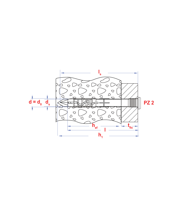 Nagelplug met cilinder boord * 6x35 in gesloten...