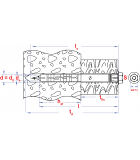 Raamplug met zeskantschroef T40 * 10x80 Inox A4-70... 2