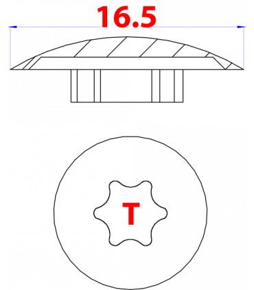 Afdekkap met overlap T30 (9010/wit) voor kozijnschroeven  (100 st )