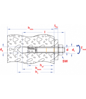 Keilanker  SMK M  8x5,00x65 Zn/ETA opt.7 Gemonteerd met... 2