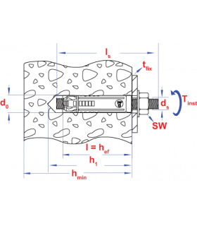 Keilbout  + ankerstang M  8x20,00x75 Zn (14) type SB -... 2