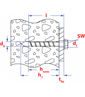 betonschroef S-BSZ 5x5,00x40 zinklamel met zeskantkop met... 2