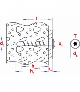 betonschroef S-BSP 5x15,00x50 Zn (T30) met panhead  ETA... 2