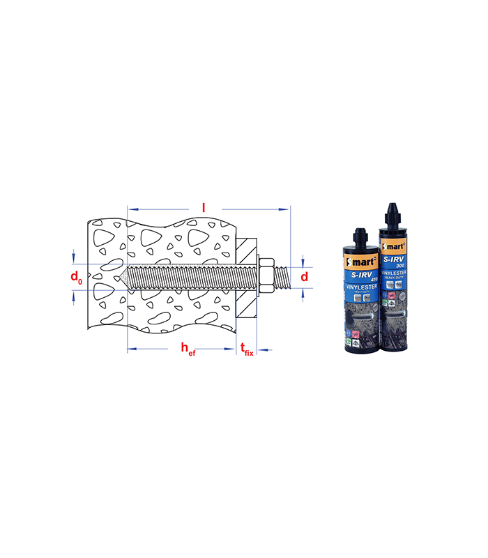 Chemische anker  vinylester S-IRV 410ml Styreen...