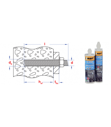 Chemisch anker  vinylester S-IRW 300 Winter formule - Styreen vrij - inclusief 2 mixers ETA Optie 1 voor gescheurd beton (1 st )