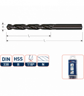 ROTEC HSS-R Spiraalboor DIN 338N gewalst   0,9 mm per 10
