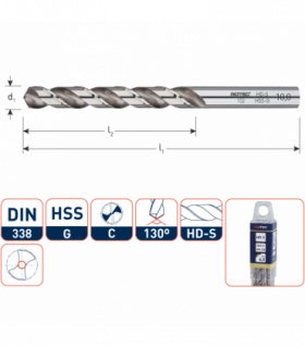 ROTEC HSS-G Spiraalboor DIN 338 HD-S splitpoint  19,0 mm...