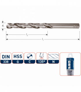 ROTEC HSS-G Spiraalboor DIN 338   0,2 mm per 10