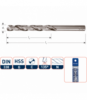 ROTEC HSS-G Spiraalb. DIN 338 splitpoint  10,0 mm/ in...
