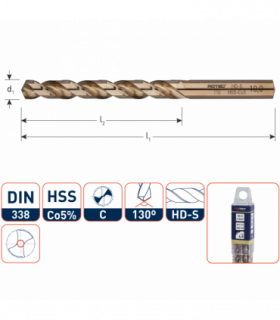 Werkö HSS-Co5 Spiraalb. DIN 338 HD-S Inox splitp.  3,2 mm...