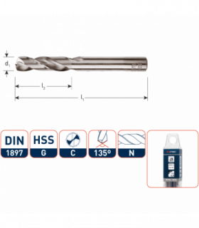 ROTEC HSS-G Plaatwerkboor DIN 1897 splitpoint  3,4 mm per 10
