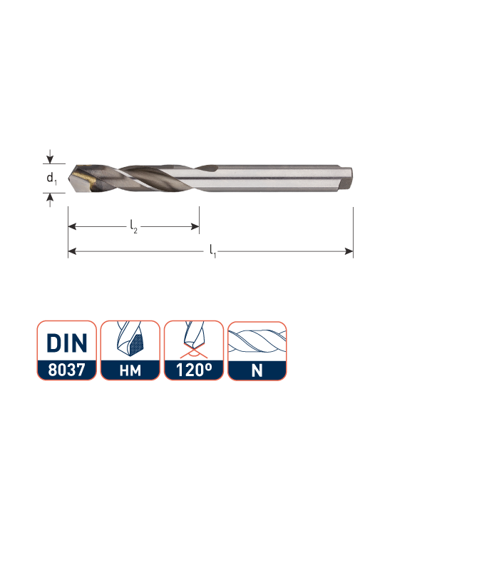 Werkö HSS Spiraalboor DIN 8037 met HM-snijkant  5,5 mm per 1