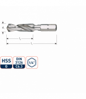 ROTEC HSS-G Boor-bit C6,3  8,0 mm per 0