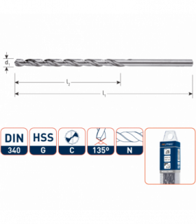 HSS-G Spiraalboor DIN 340 splitpoint  6,4x148 mm per 10