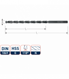 Werkö HSS-G Spiraalboor DIN 1869 geslepen  4,2x280 mm per 0
