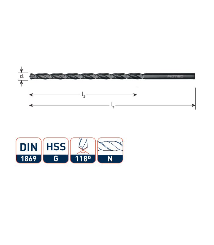 Werkö HSS-G Spiraalboor DIN 1869 geslepen...
