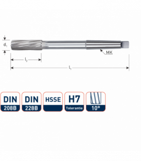 ROTEC HSSE MK-Machineruimer DIN 208B H7  34,0 mm per 1
