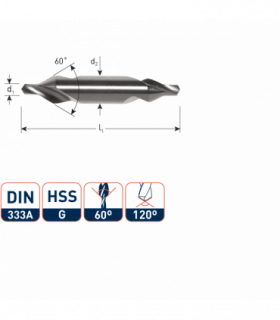 HSS Centreerboor DIN 333A  1,25 mm per 0
