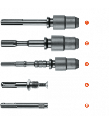 Adapter SDS+ 1/2-20 UNF voor boorkop per 0