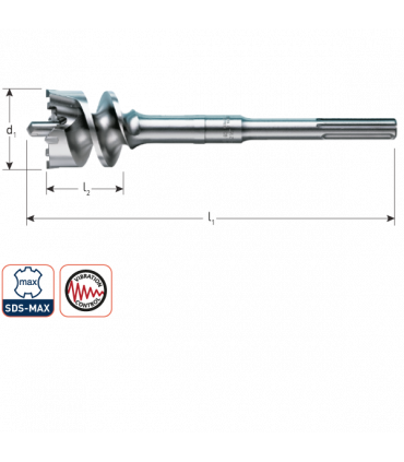 SDS-Max betonfreeskroon  65x80/990 mm per 0