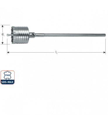 Hamerkroonboor   50,0x290   geïntegr. SDS-max schacht per 0