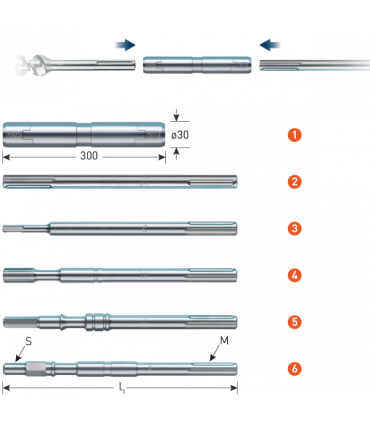 Verlengstuk Steekas -- Max  750 mm per 0