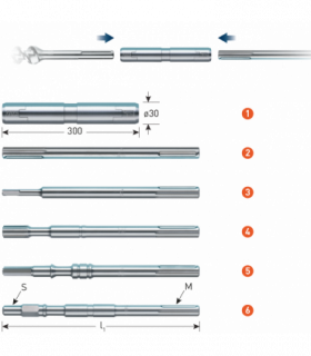 Verlengstuk 6kant13 -- Max  750 mm per 0