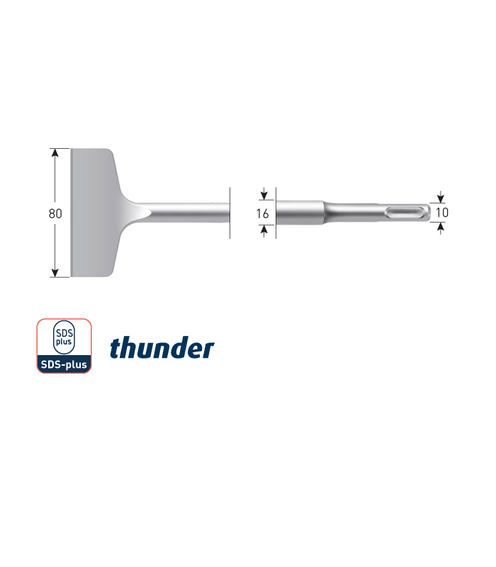 SDS+ Spadebeitel Thunder                80x180...