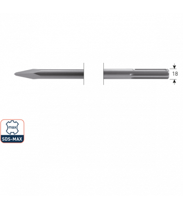 SDS-MAX Puntbeitel  600 mm per 1