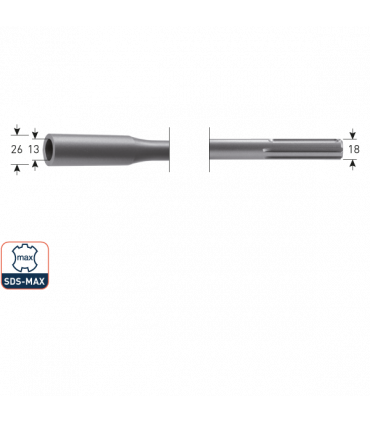 SDS-MAX Aardelektrodehouder  13,0x26 mm per 1