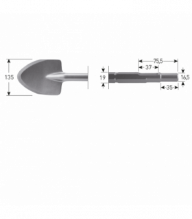 6-kant Schopbeite  l 135x400 mm 6-kant19,0 /16,5x35 per 1