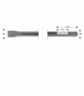 6-kant Plattebeitel    35x400mm  6-kant28,0 met...