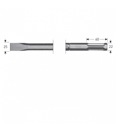 6-kant Plattebeitel 25x360mm 6-kØ22 (tbv Hilti TE805/TE905) per 1