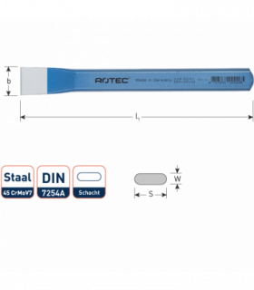 Breekbeitel vlak-ovaal DIN 7254-A  33x800mm per 1