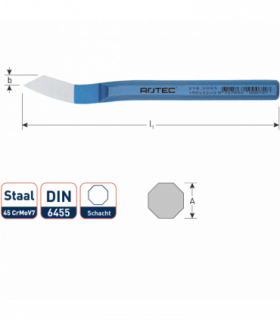 Groefbeitel 8 kantig DIN 6455  5x150 mm per 1