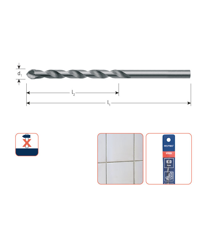 Tegelboor Extreme  3,0x42/ 85 mm per 0