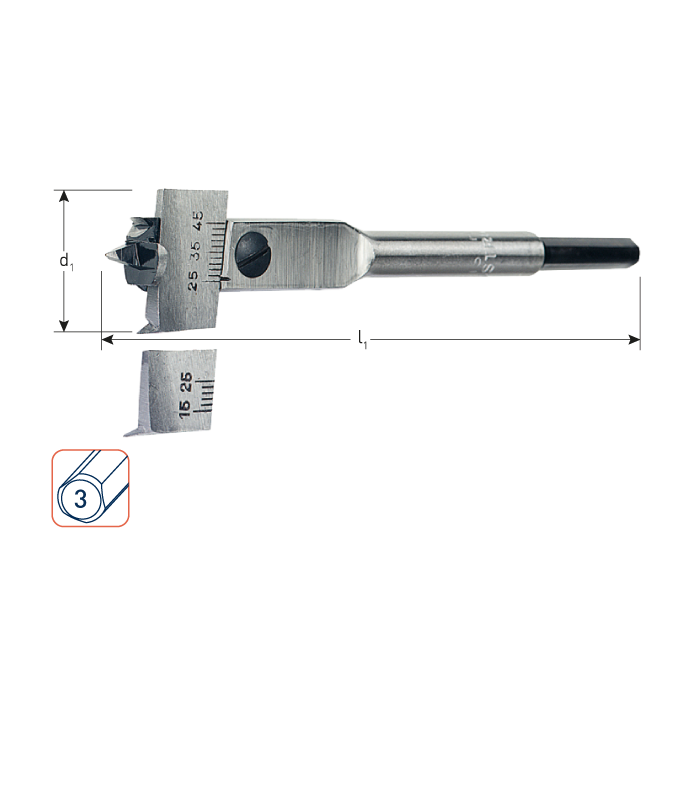 Verstelbare Speedboor 15-45 mm per 0