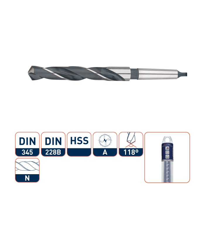 ROTEC HSS-R MK-Spiraalboor DIN 345  47,5 mm per 0