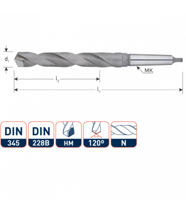 HSS DIN345N  HM snijkant  10,5 mm per 0