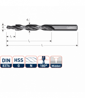 Werkö HSS Meerfasenboor    DIN 8376 180°  M 6  11,0x6,6... 2